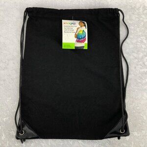 Imagin8 100% Cotton Black Drawstring Back Pack NWT